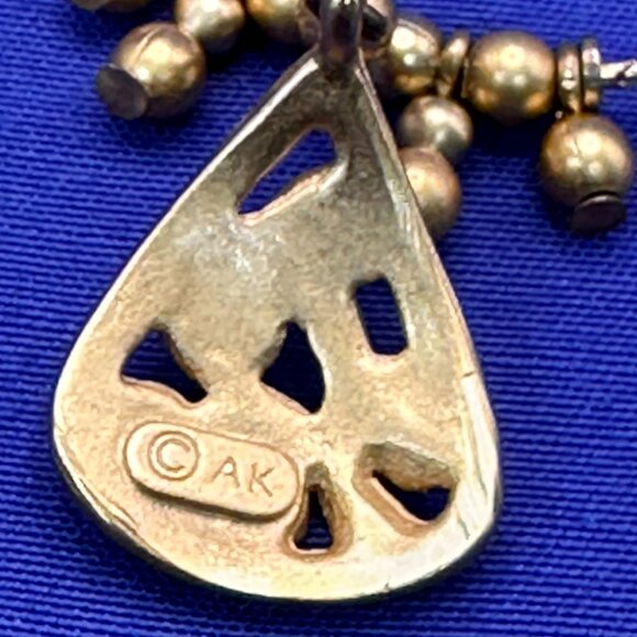 VTG Anne Klein II Brushed Satin Gold-Plated Pendant Necklace - Picture 12 of 14